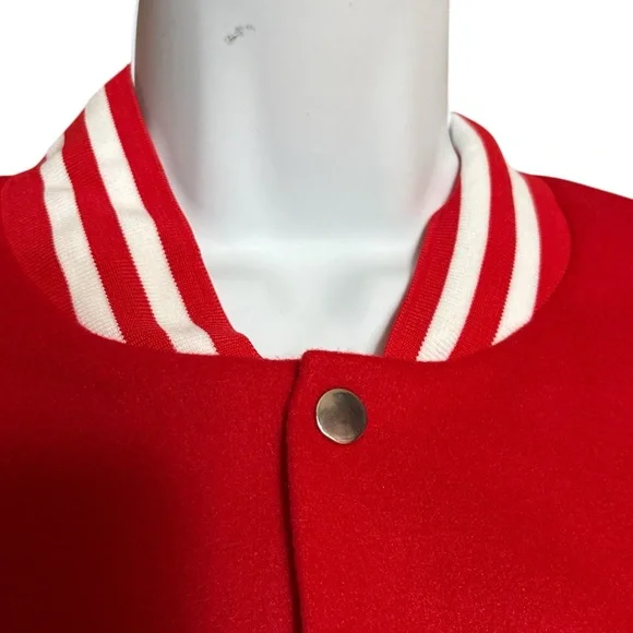 Fashion Red Varsity Jacket - Picture 3 of 4